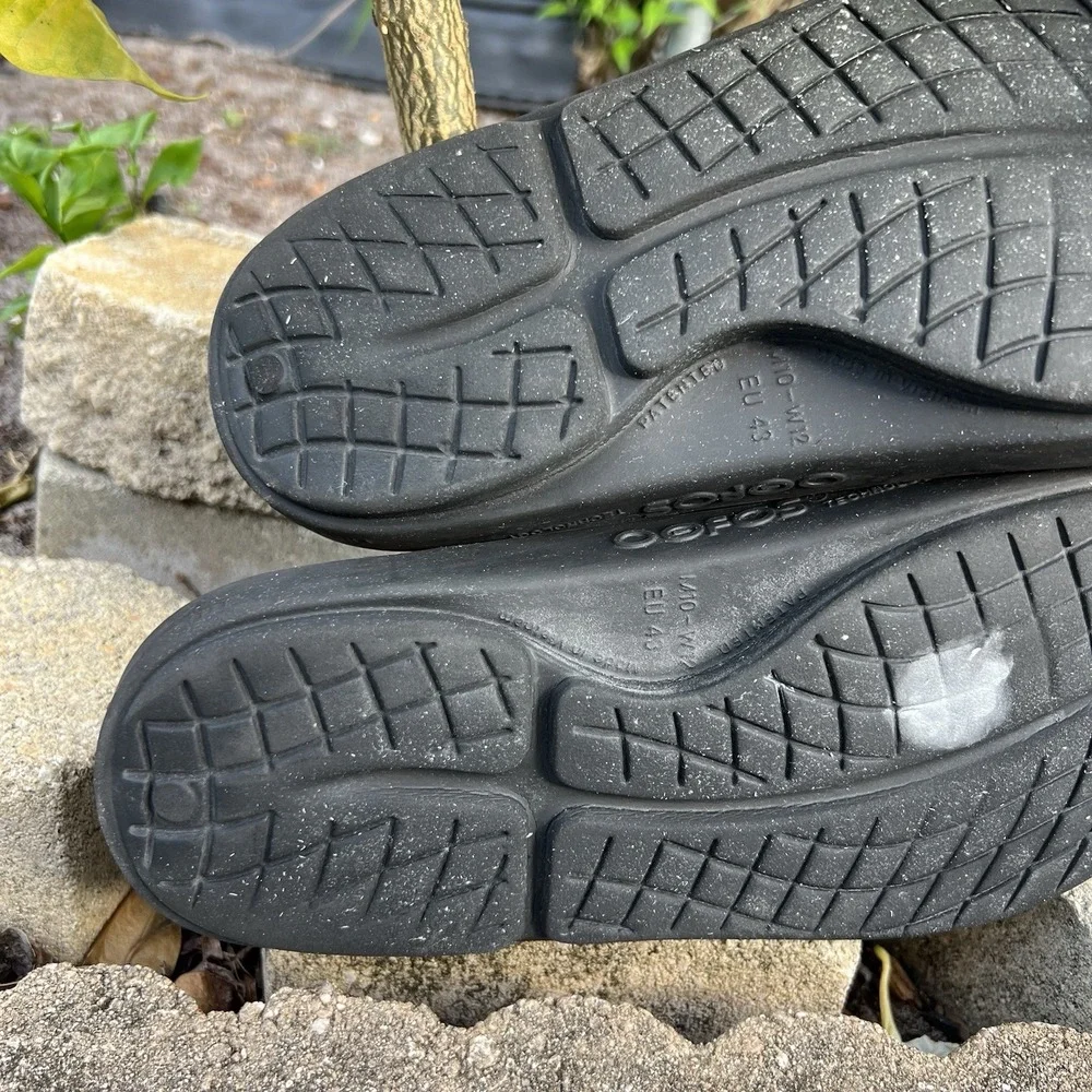 OOFOS OOahh Sport Unisex Black US Men's 10 Women's 12 EUR 43